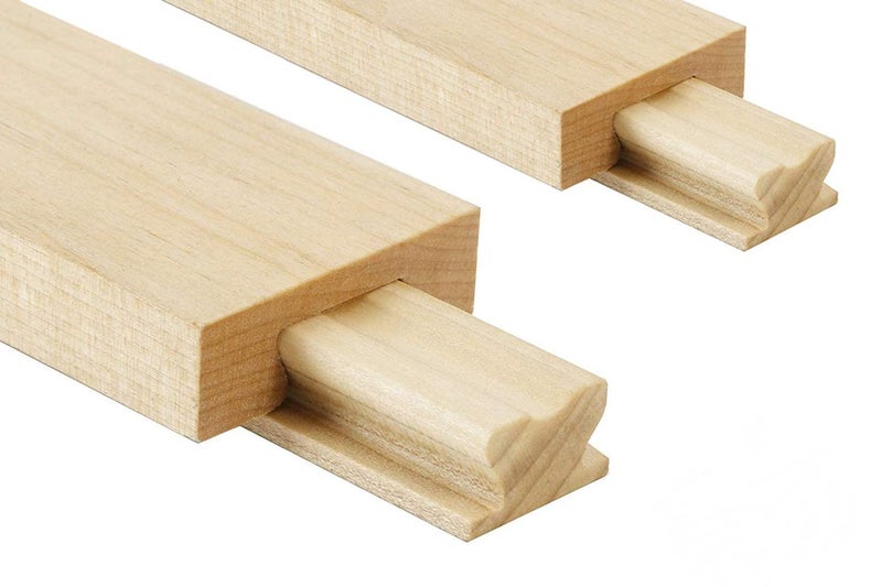 HMFOR 2 PCS Wax Coated 22 Inches Wood Drawer Slide, Classic Traditional Wood Center Guide Track - Image 1